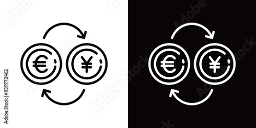 ユーロのシンプルなラインアイコン