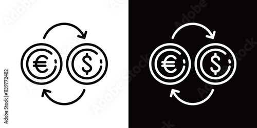 ユーロのシンプルなラインアイコン