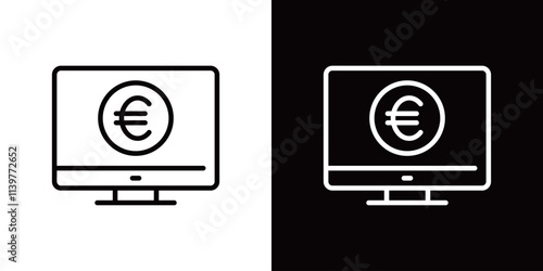 ユーロのシンプルなラインアイコン