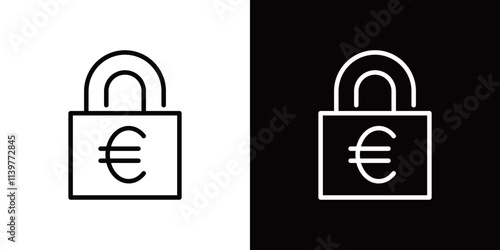 ユーロのシンプルなラインアイコン