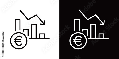 ユーロのシンプルなラインアイコン