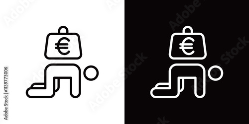 ユーロのシンプルなラインアイコン