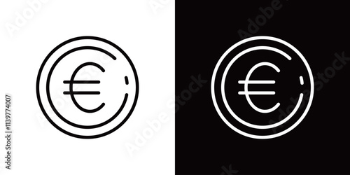 ユーロのシンプルなラインアイコン