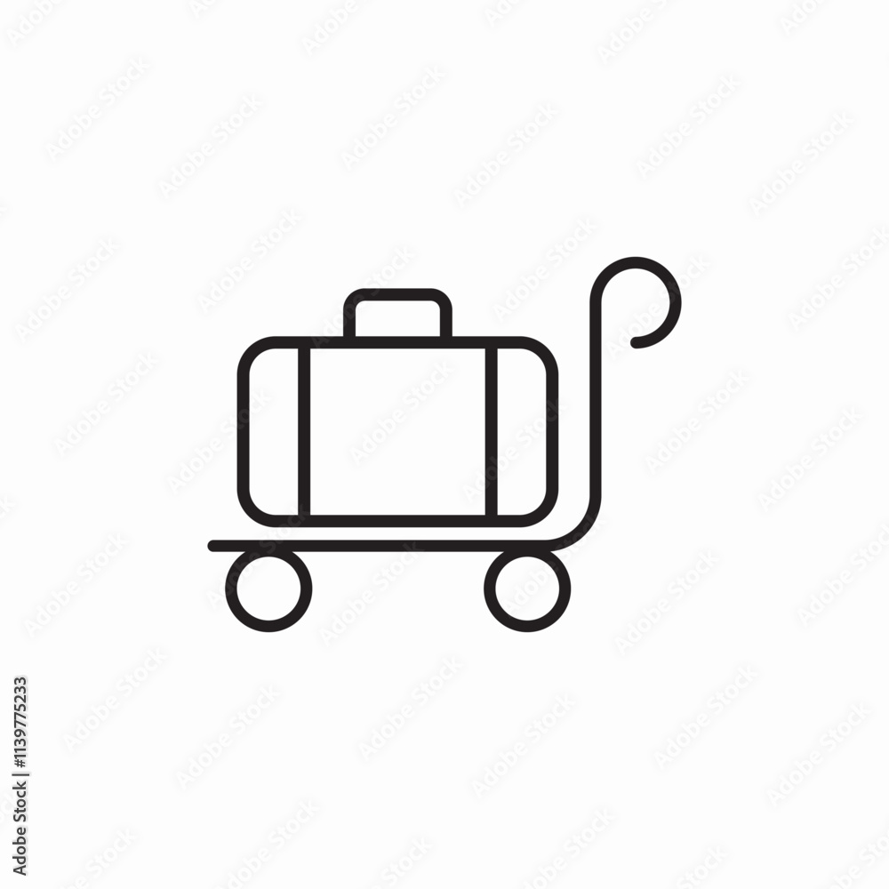 luggage trolley icon sign vector luggage trolley icon sign vector
