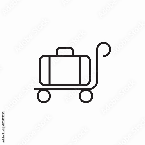 luggage trolley icon sign vector