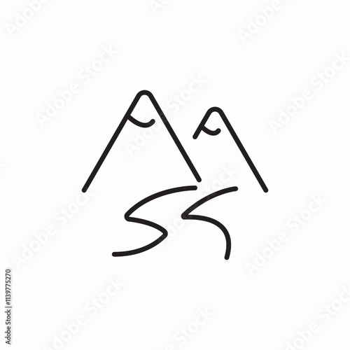 mountain path icon sign vector