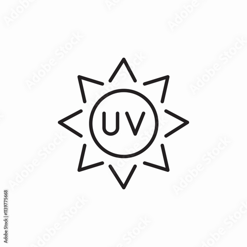 sun uv rays icon sign vector