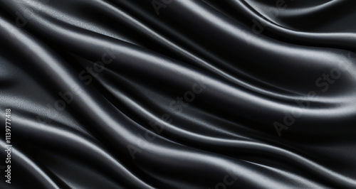 Smooth elegant black silk satin fabric background