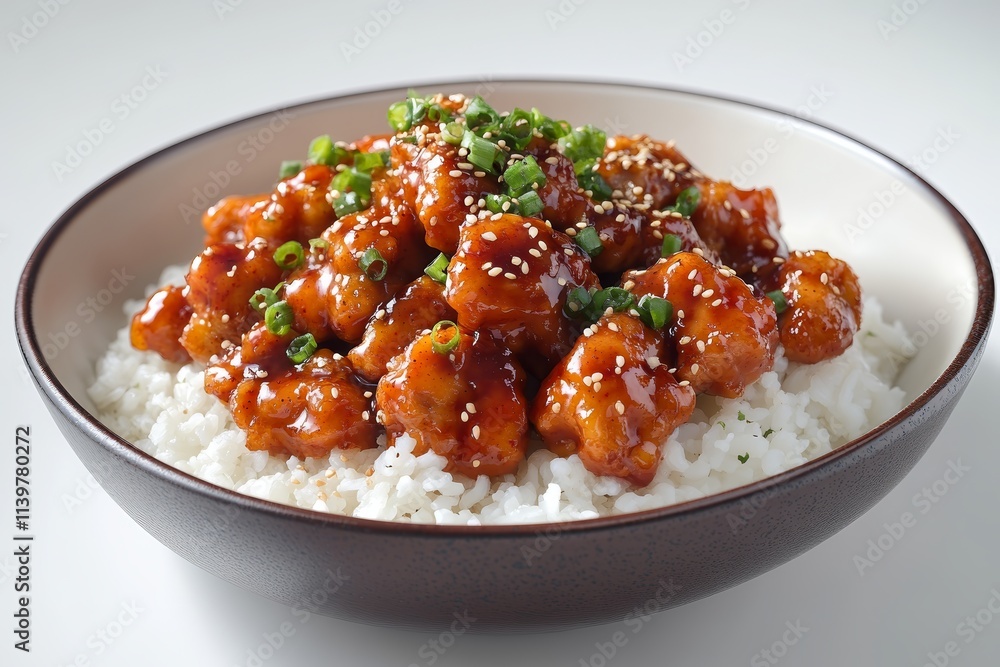 Delicious Korean style chicken with rice Delicious Korean style chicken with rice