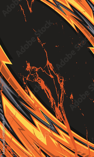 Modern racing background abstract orange geometric lines border