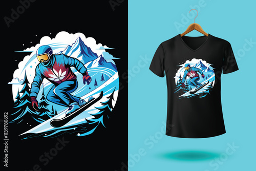 Set of Winter sport athlete silhouettes. Ski jumping, downhill, slalom, skiing emblems. Print design for t-shirt. Sport club emblems.
