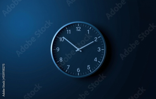 Wallpaper Mural Clock: A sleek and modern analog clock face with no numbers, its hands pointing to midnight Torontodigital.ca