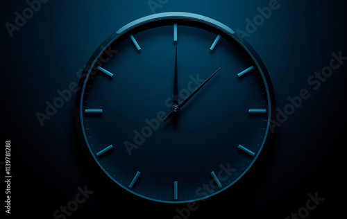 Wallpaper Mural Clock: A sleek and modern analog clock face with no numbers, its hands pointing to midnight Torontodigital.ca