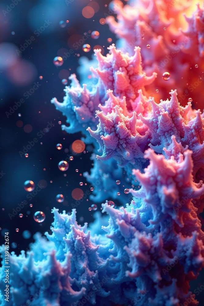 Fractal background with bubbles and subtle shimmering effects, water, optical effect Fractal background with bubbles and subtle shimmering effects, water, optical effect