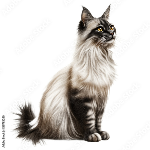 Cat isolated on transparent background. PNG. Generated AI