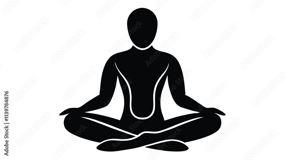 Silhouette of a Person Meditating Silhouette of a Person Meditating