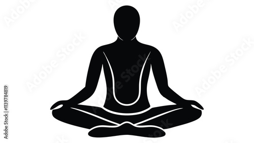 Silhouette of a Person Meditating