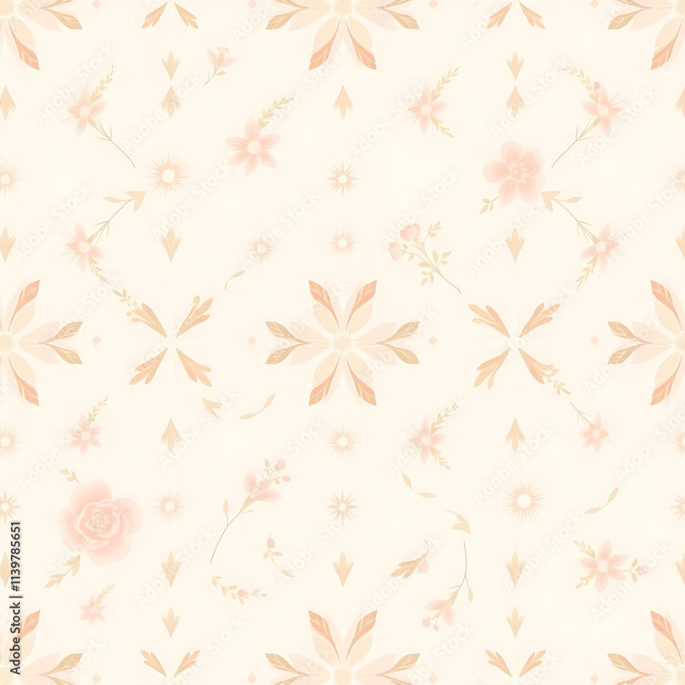 Peach Blossom Dreams: A delicate and enchanting seamless pattern featuring peach-toned floral elements and geometric designs. Perfect for adding a touch of elegance and serenity to any project. Peach Blossom Dreams: A delicate and enchanting seamless pattern featuring peach-toned floral elements and geometric designs. Perfect for adding a touch of elegance and serenity to any project.