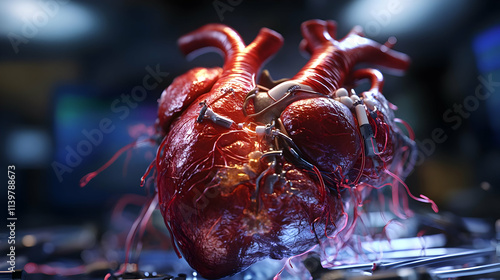 Cybernetic Heart 3D Illustration