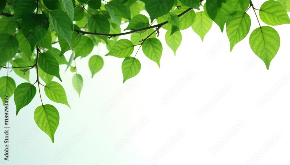 Exotic liana plant vines hanging green leaves isolated on white background, green leaf, vine Exotic liana plant vines hanging green leaves isolated on white background, green leaf, vine