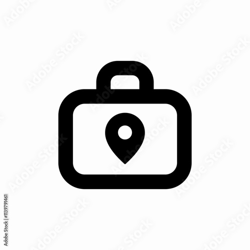 suitcase location icon sign vector