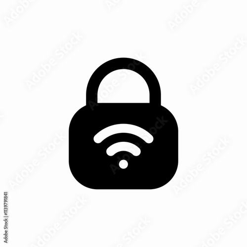 wifi lock icon sign vector