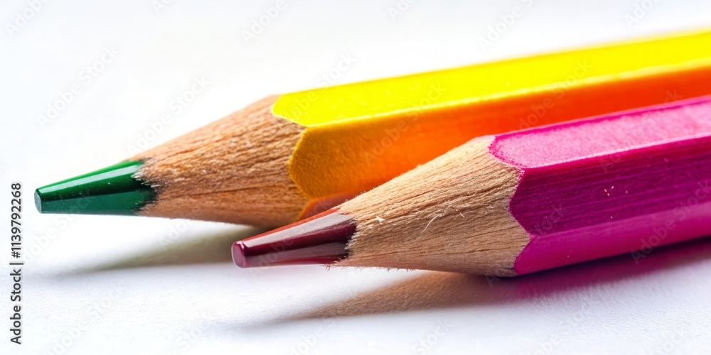 Sharpened vs. Unsharpened Pencil: Top View Stationery Photography Sharpened vs. Unsharpened Pencil: Top View Stationery Photography