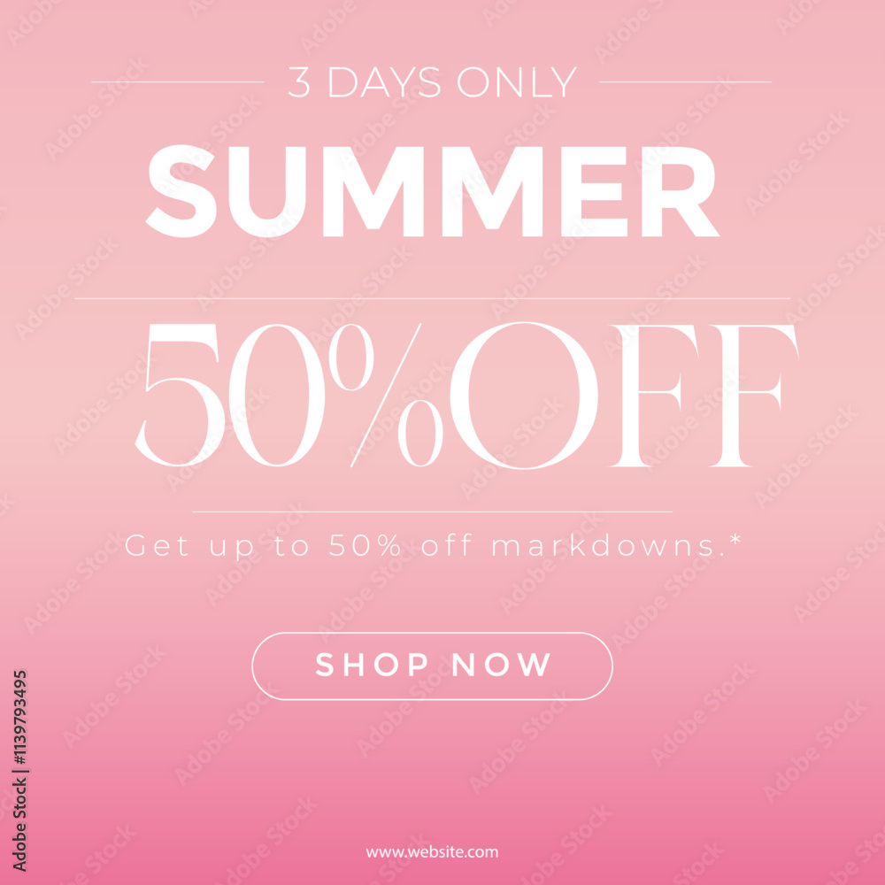 Summer Sale banner 50% off, Social media sale banner collection, Vector illustration for social media banners, poster, flyer and newsletter designs, Gradient sale banner Summer Sale banner 50% off, Social media sale banner collection, Vector illustration for social media banners, poster, flyer and newsletter designs, Gradient sale banner