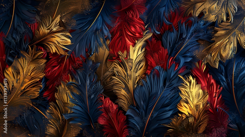 modern wall fram for canvas art luxurious leaves 3D decor for home walls modern wall fram for canvas art luxurious leaves 3D decor for home walls