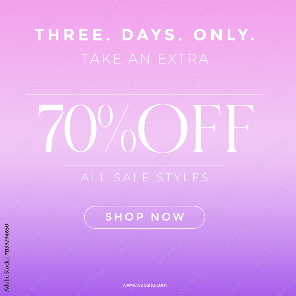 Pink Sale banner template for social media posts, mobile apps, banners design, web or internet ads, Sale 70% off Pink Sale banner template for social media posts, mobile apps, banners design, web or internet ads, Sale 70% off