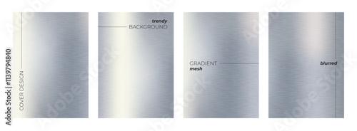 Silver gradient and metallic texture effect. Aluminum polished. Futuristic modern design template for wallpaper, poster, presentation, cover, banner, brochure, flyer, website, advertising, landing