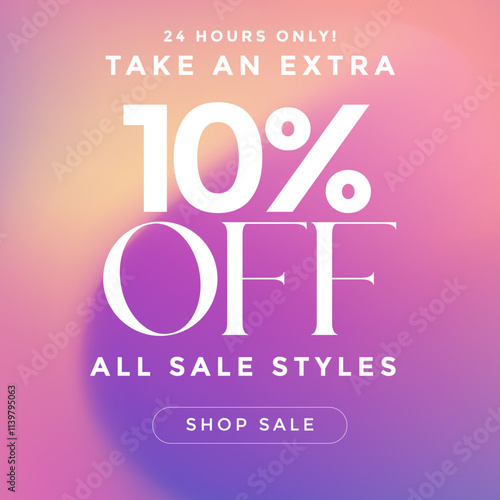 Pink Sale banner template for social media posts, mobile apps, banners design, web or internet ads, Take an extra 10% off