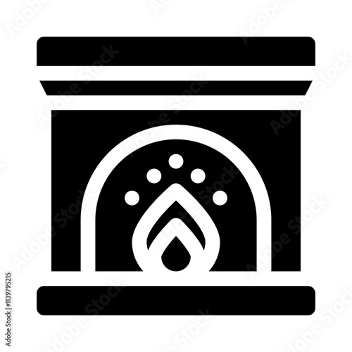 fireplace glyph icon