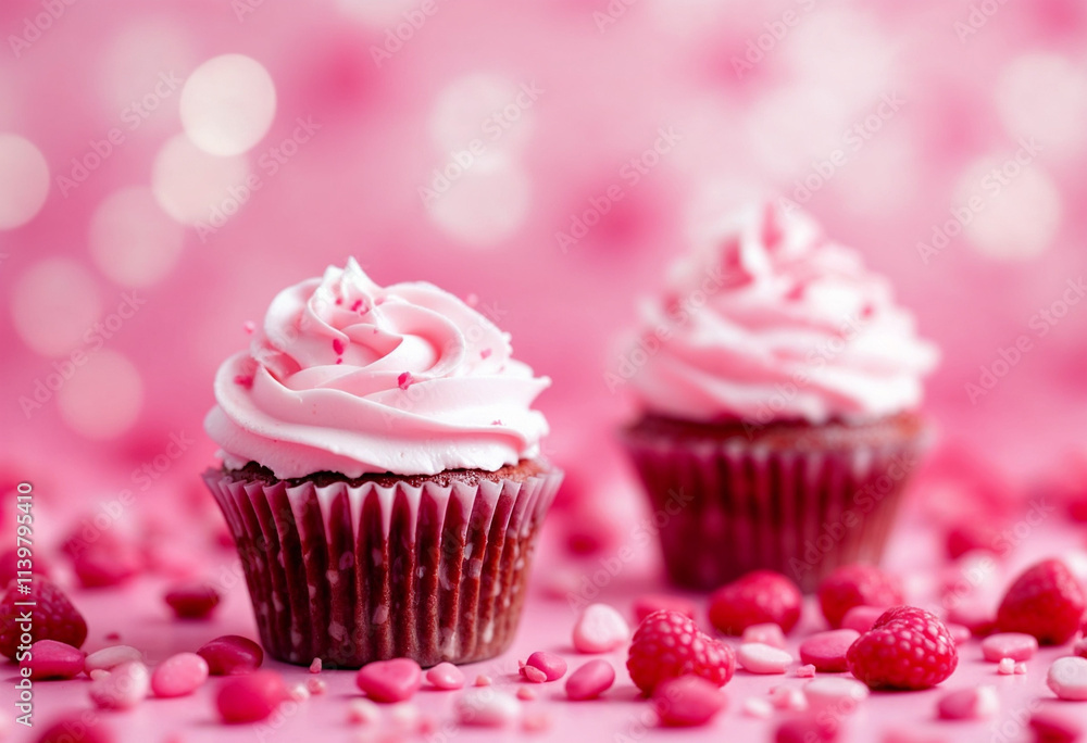 cupcake with pink frosting and sprinkles cupcake with pink frosting and sprinkles