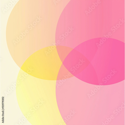 Wallpaper Mural A vibrant pink and yellow circle placed on a clean white background Torontodigital.ca