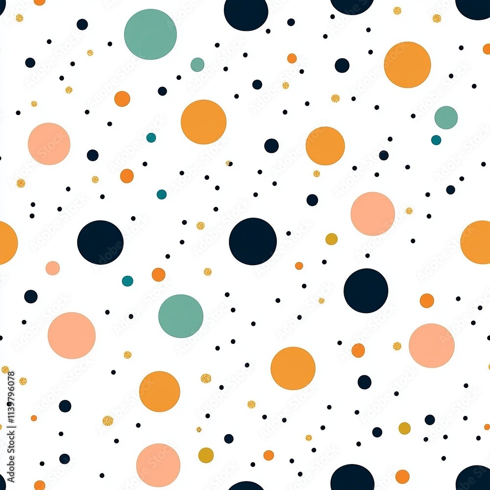 Colorful dots in confetti style, seamless and fun Colorful dots in confetti style, seamless and fun