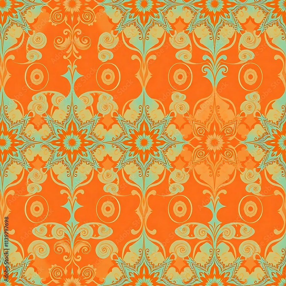 Fototapeta premium Vibrant Mandala Textile Pattern 