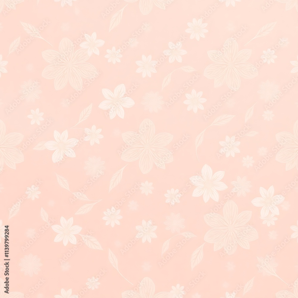 Blush Floral Dream: Delicate white flowers dance on a soft blush pink background, creating a dreamy and romantic seamless pattern perfect for feminine designs. Blush Floral Dream: Delicate white flowers dance on a soft blush pink background, creating a dreamy and romantic seamless pattern perfect for feminine designs.