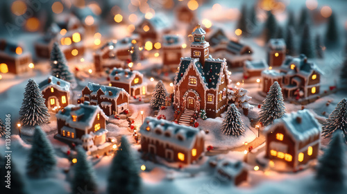 Miniature gingerbread landscape photo