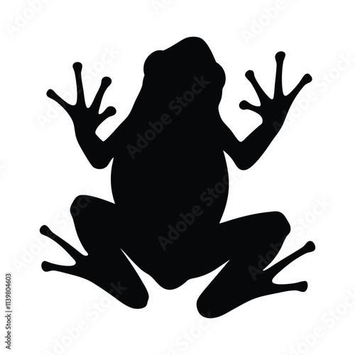 Frog vector silhouette illustration isolated on a white background