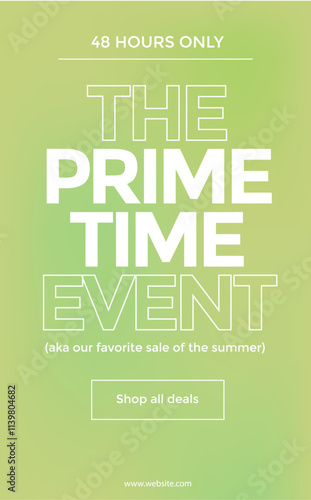 The prime time event Sale banner, Social media sale banner collection, Vector illustration for social media banners, poster, flyer and newsletter designs.