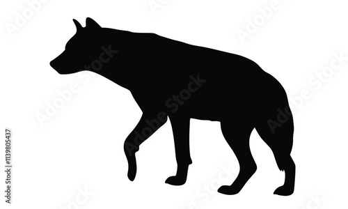 Hyena vector silhouette illustration isolated on a transparent background