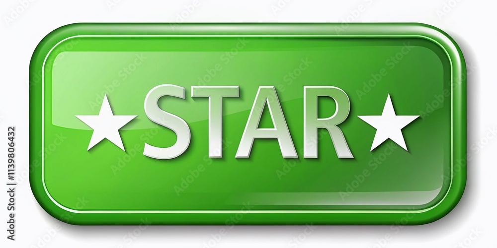 This 3D green rectangular button with This 3D green rectangular button with