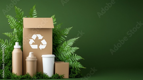 Innovative eco-friendly packaging for urban environments sustainable product displays photo