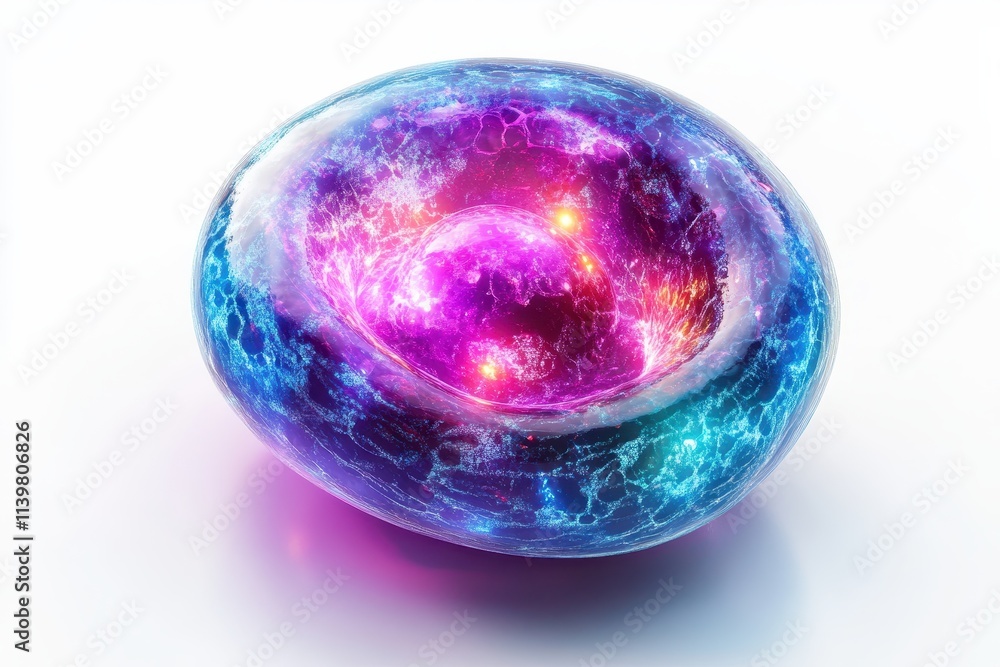 A vibrant, cosmic orb representing a galaxy in a surreal style. A vibrant, cosmic orb representing a galaxy in a surreal style.