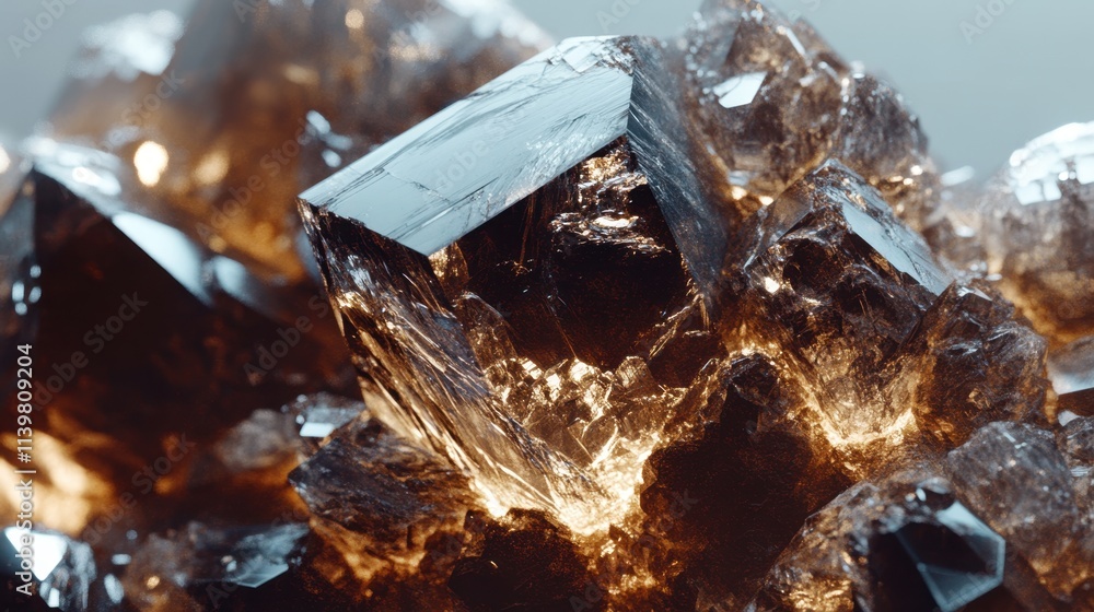 Lustrous Quartz Crystals Close-Up: Study of Natural Mineral Beauty Lustrous Quartz Crystals Close-Up: Study of Natural Mineral Beauty