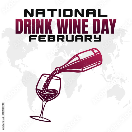 NATIONAL DRINK WINE DAY Vector Illustration for post background