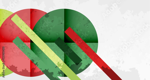 Squares, circles and triangles and grainy noisy texture. Vector Illustration For Wallpaper, Banner, Background, Card, Book Illustration, landing page