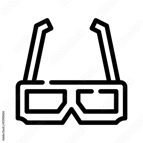 3D glasses line icon