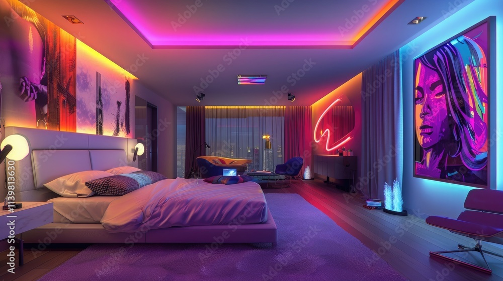 interior of a hotel room with luxury bed and furniture interior of a hotel room with luxury bed and furniture